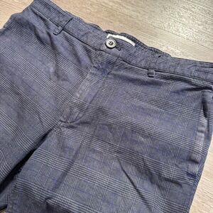 Boden Pants Mens 32 Blue Plaid Jogger Elastic Waist 32x32 100% Cotton Casual